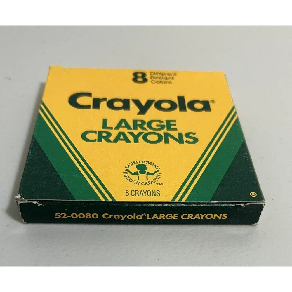 Vintage 80s Crayola 8 Pack Jumbo Crayons Box, Binney & Smith - Lot Of 2 Boxes